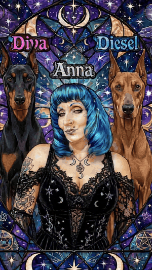 Anna with Diva and Diesel
